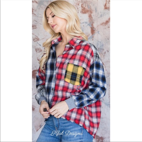 ❤️LAST ONE! Soft Multi Color Block Flannel Plaid Shirt! - Picture 4 of 7